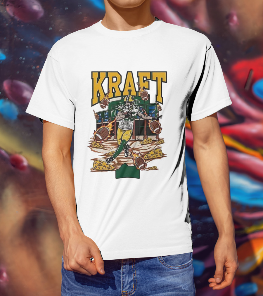 Kraft Green Bay Packers Lambeau Field Football Cheese T-Shirt
