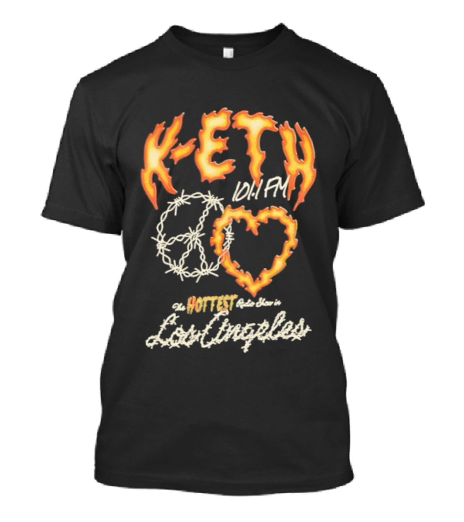 K-ETH Barbed Peace Heart Flame Ed Sheeran Khalid Lyrics T-Shirt