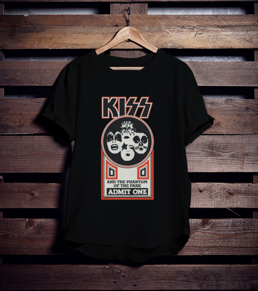 Kiss And The Phantom Of The Park Admit One Ticket Design T-Shirt