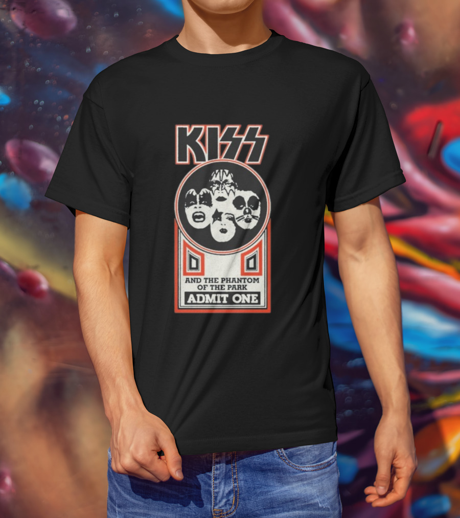 Kiss And The Phantom Of The Park Admit One Ticket Design T-Shirt