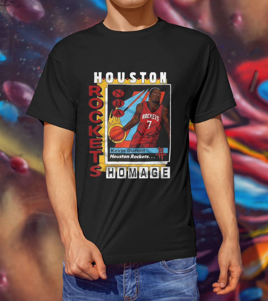 Kevin Durant Houston Rockets NBA Homage Trading Card T-Shirt