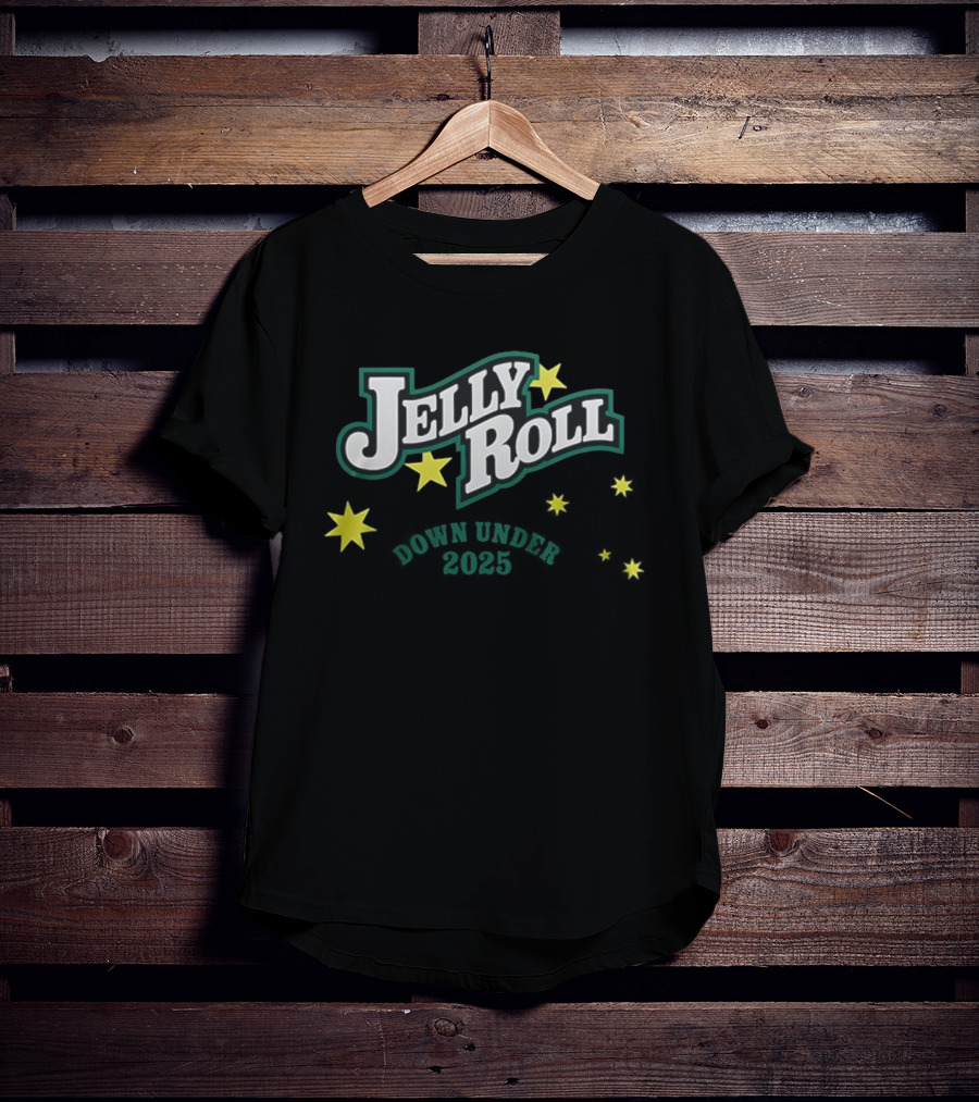 Jelly Roll Down Under 2025 Australia New Zealand Tour Stars T-Shirt