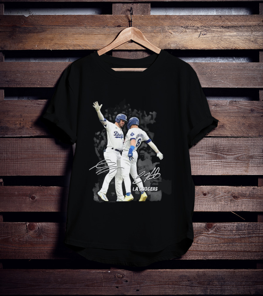 Kiké Hernandez Gavin Lux LA Dodgers Signature Celebration T-Shirt
