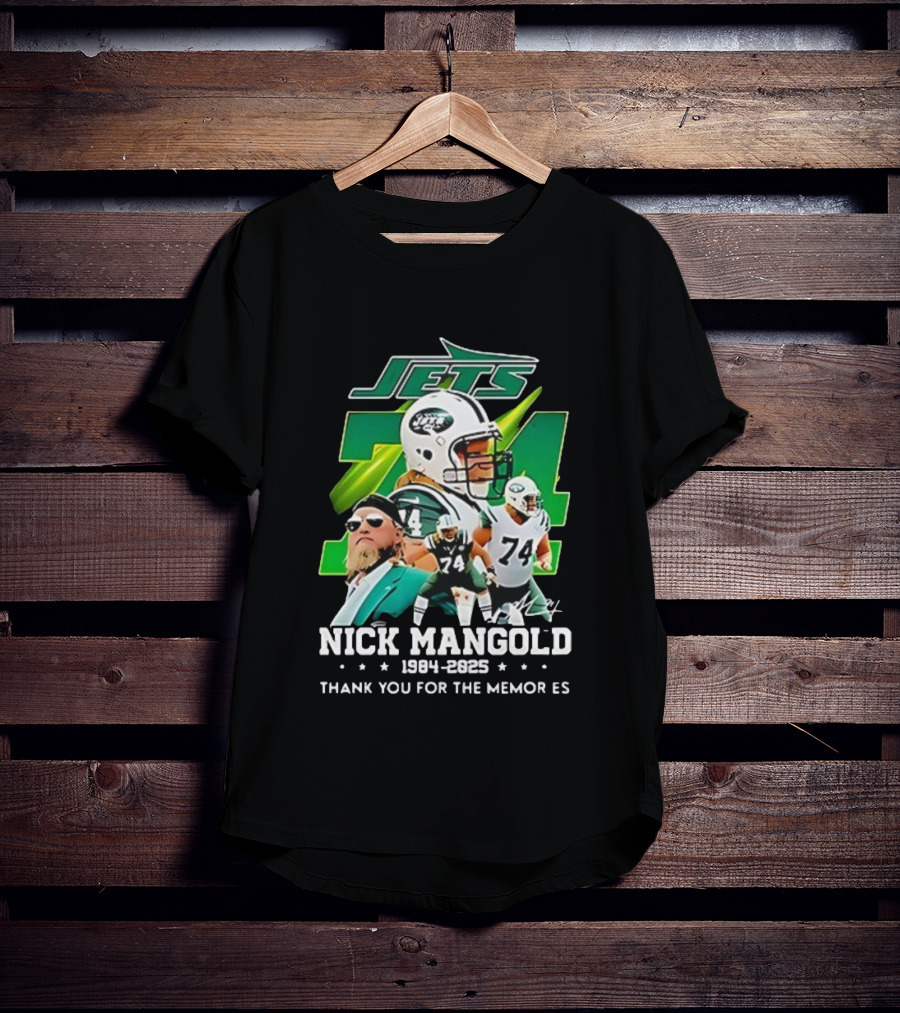 New York Jets Nick Mangold 74 Thank You For The Memories 1984-2023 T-Shirt