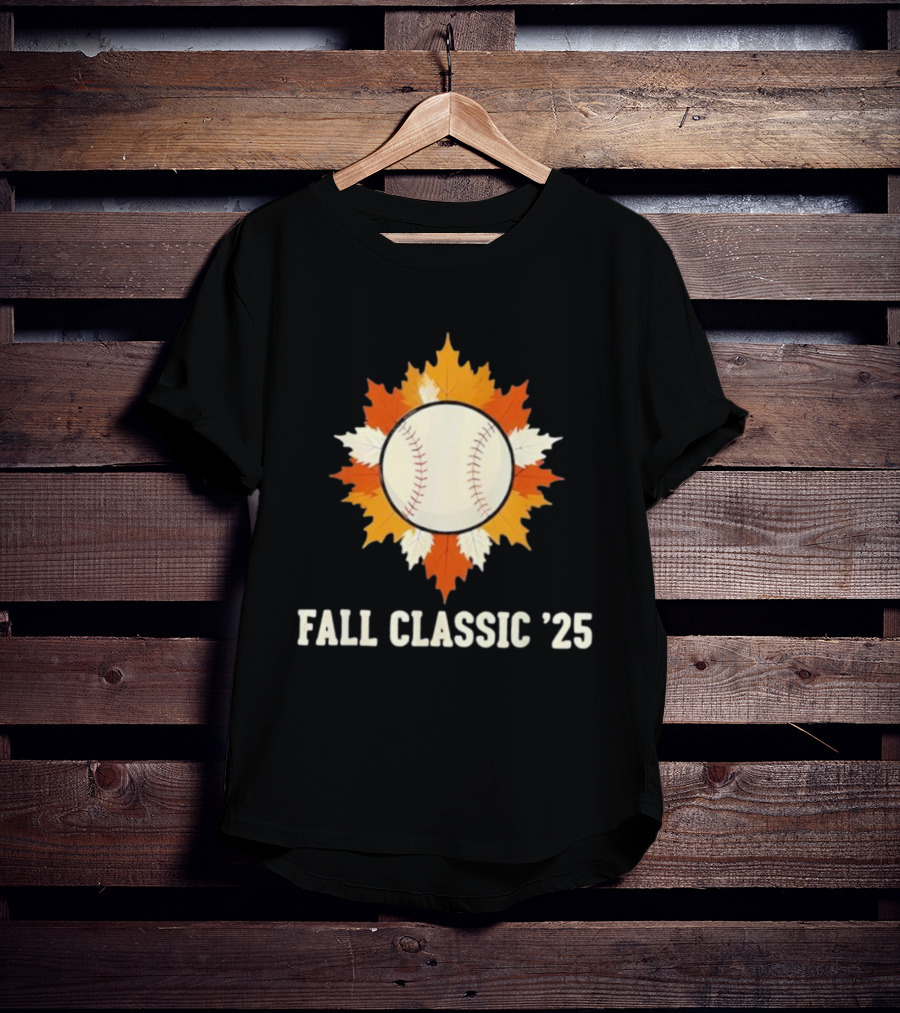 Fall Classic '25 Autumn Baseball Leaf Spirit T-Shirt