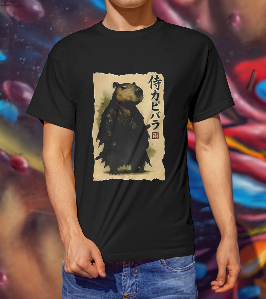 Capybara Samurai 侍カピバラ Japanese Theme T-Shirt
