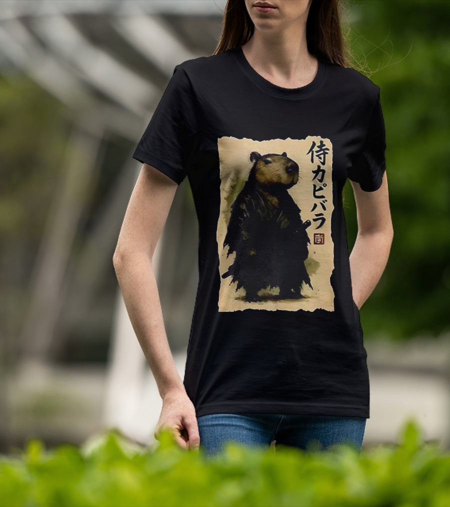 Capybara Samurai 侍カピバラ Japanese Theme T-Shirt