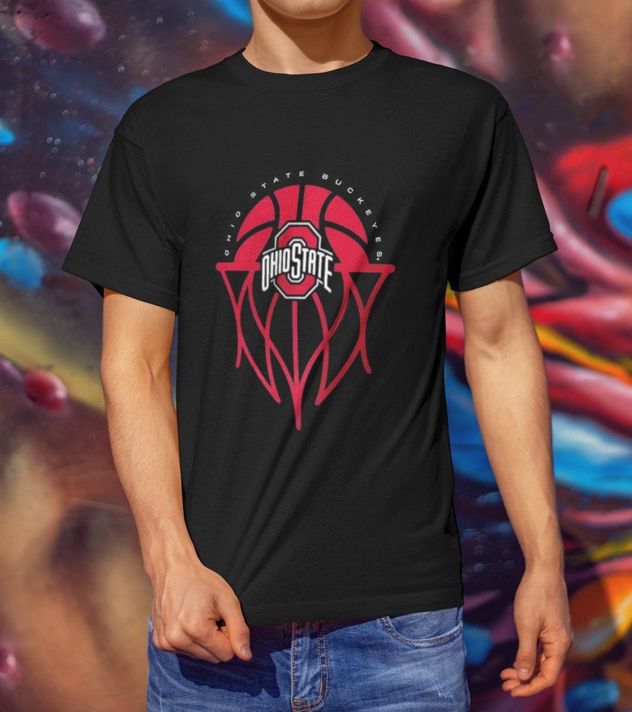Ohio State Buckeyes Basketball Hoop Icon T-Shirt