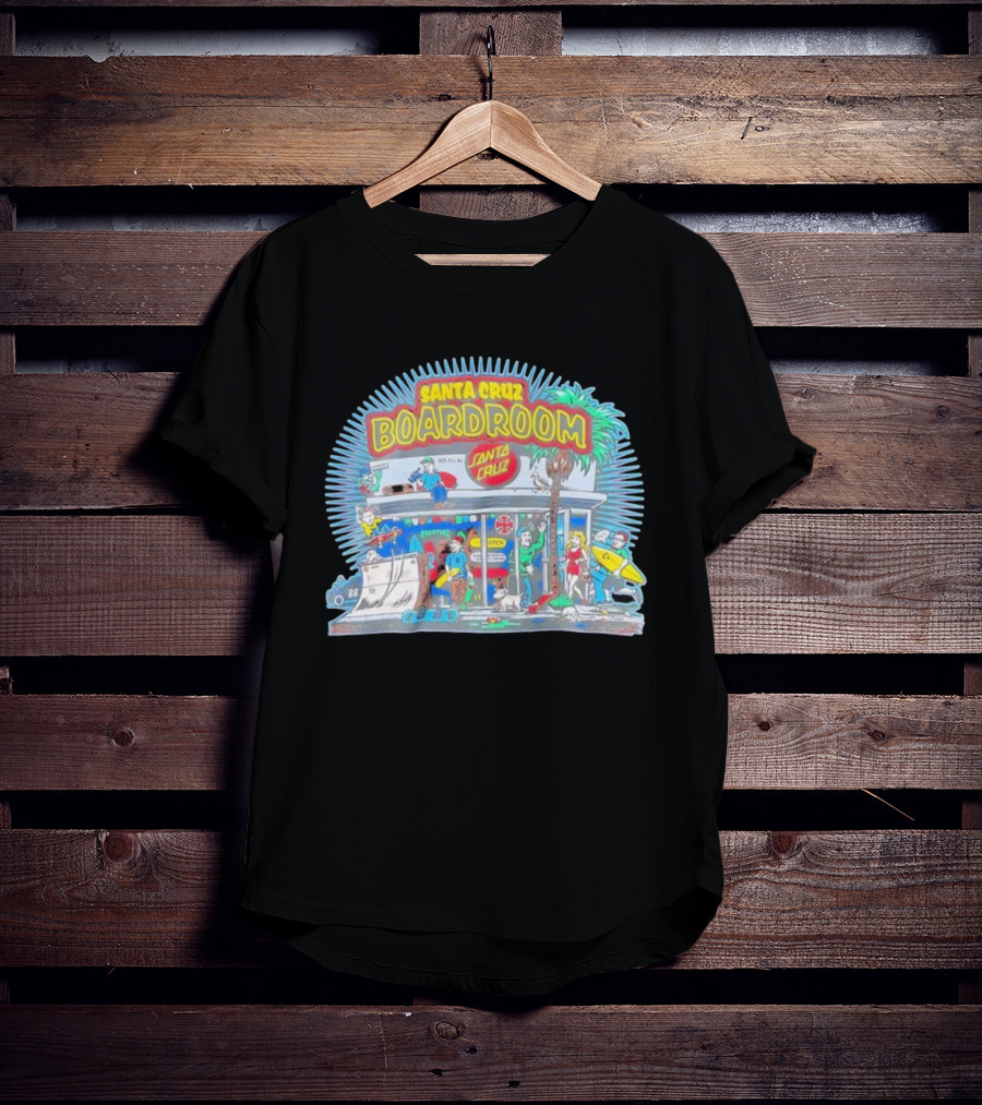 Santa Cruz Boardroom Vintage Skateboarding And Surfing Scene T-Shirt