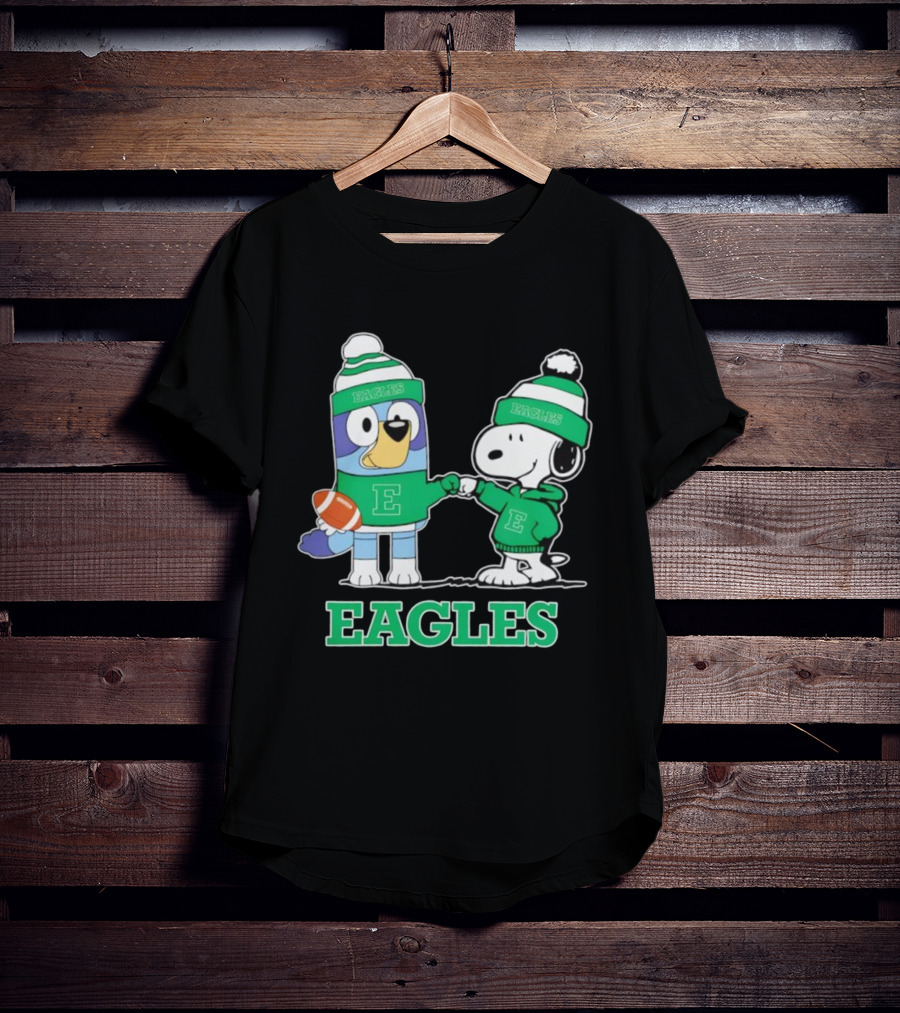 Snoopy Bluey Eastern Michigan Eagles Football Team Fan Apparel T-Shirt