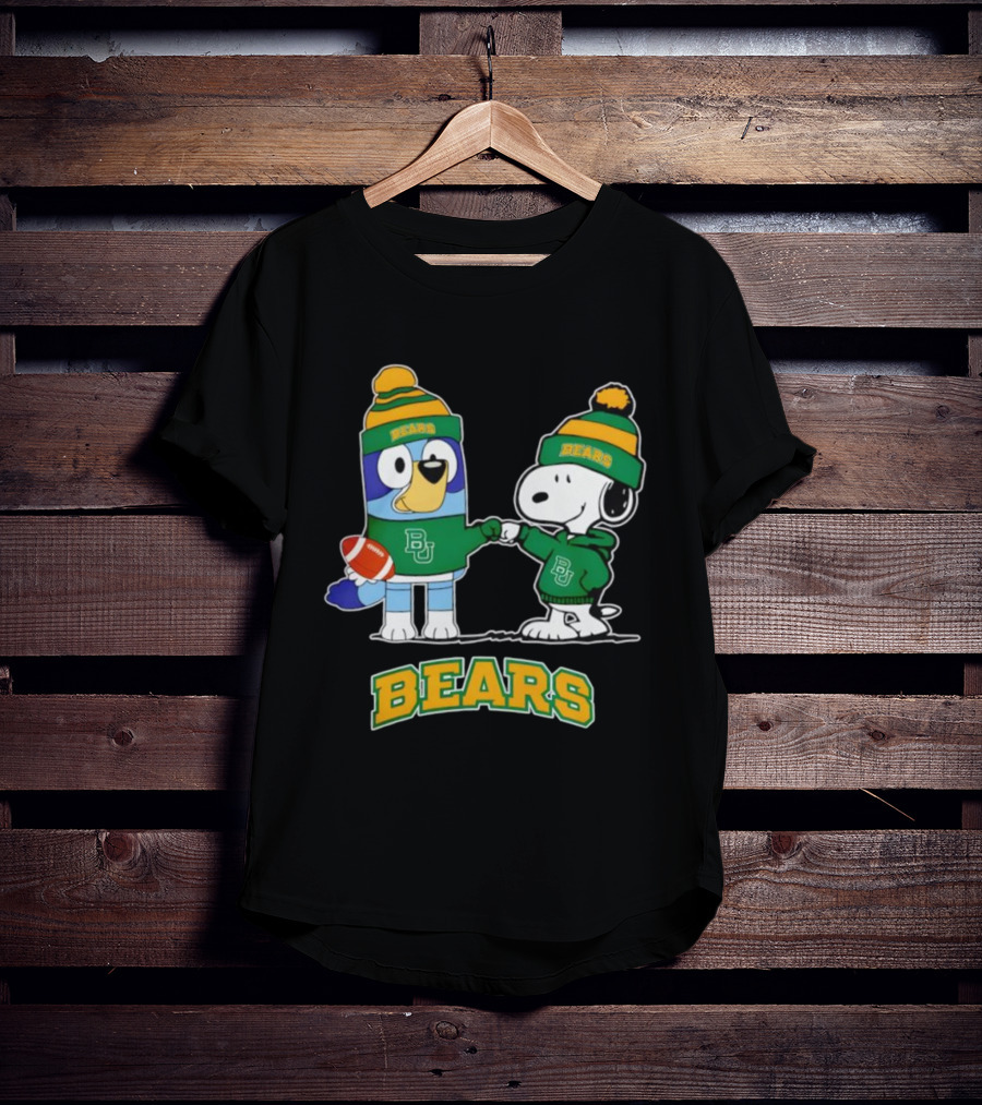 Snoopy Bluey Baylor Bears BU Football Collaboration T-Shirt