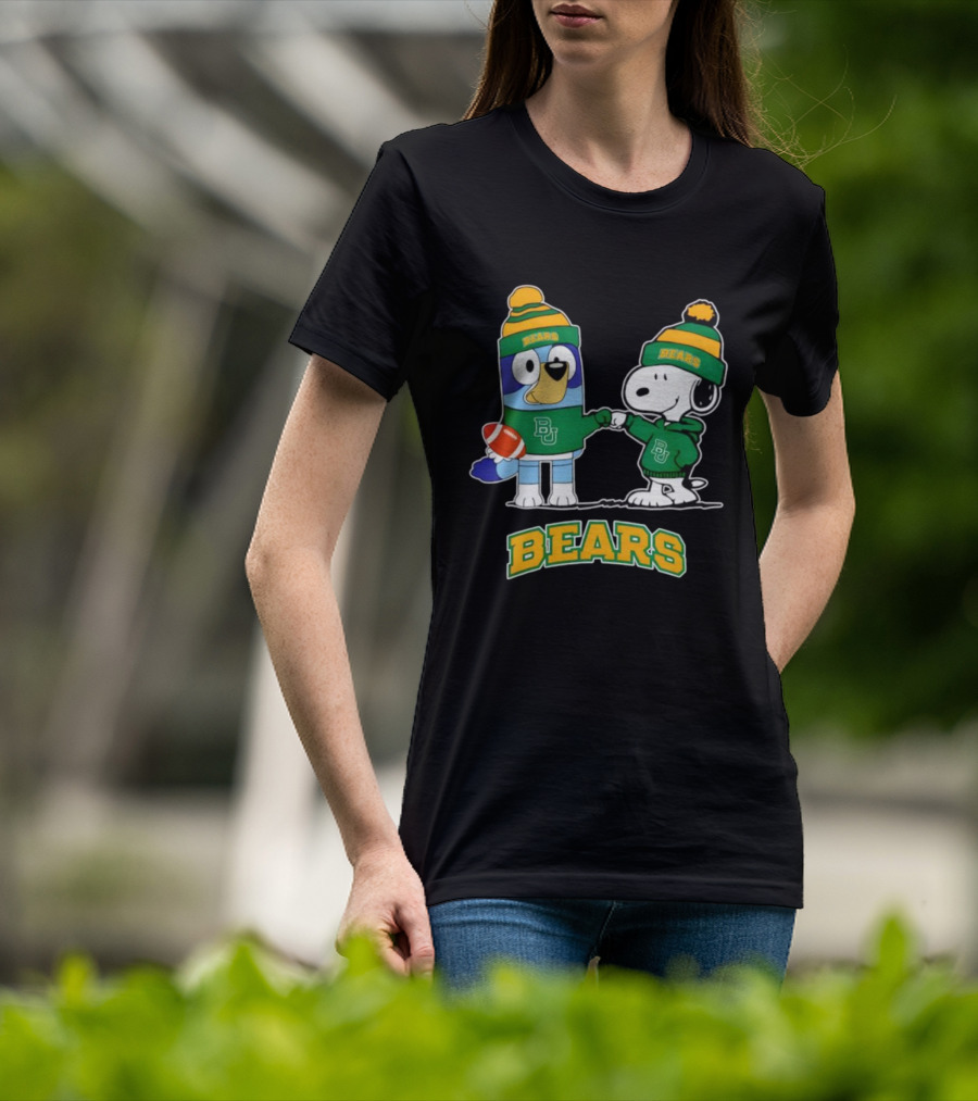 Snoopy Bluey Baylor Bears BU Football Collaboration T-Shirt