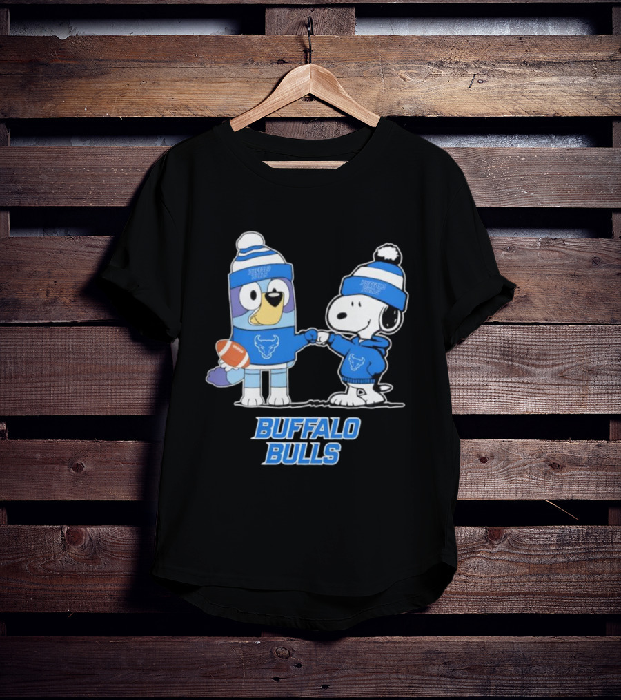Snoopy Bluey Buffalo Bulls Football Collaboration T-Shirt