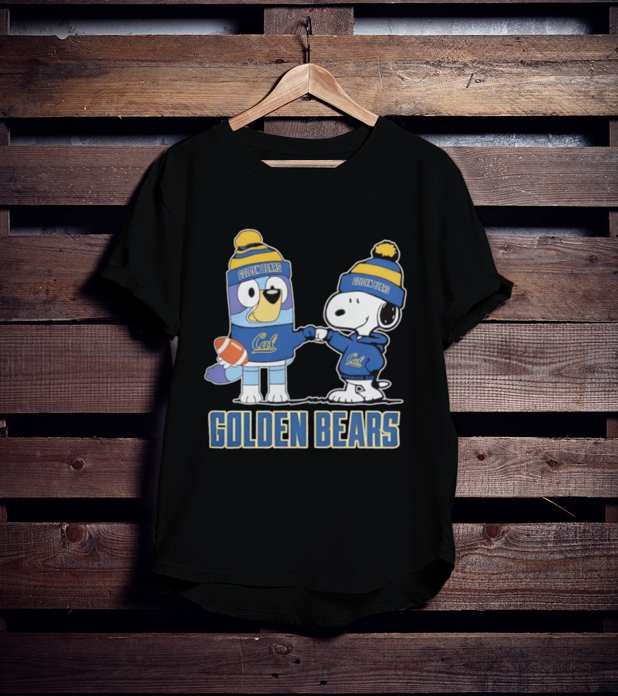 Snoopy Bluey Cal Bear Golden Bears Football Collaboration T-Shirt
