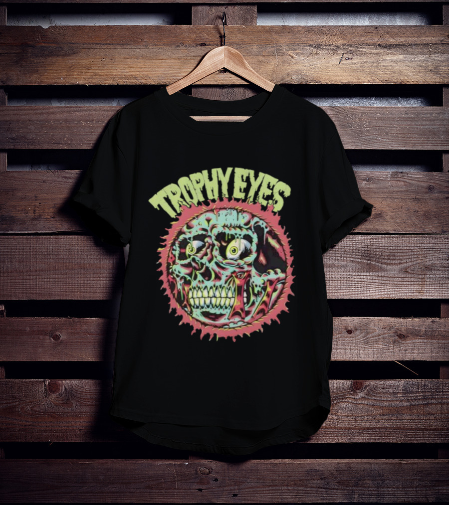 Trophy Eyes Zombie Skull Halloween 2025 T-Shirt