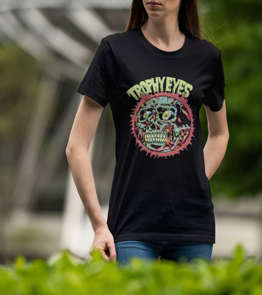 Trophy Eyes Zombie Skull Halloween 2025 T-Shirt