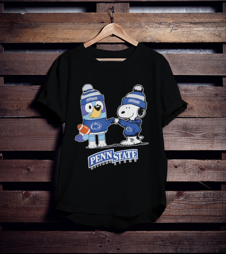 Snoopy Bluey Penn State Nittany Lions Football Collaboration T-Shirt