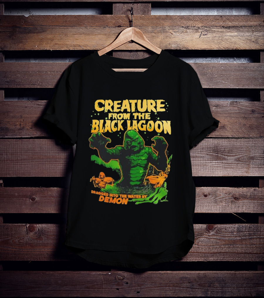 Creature From The Black Lagoon Dragged Into The Water By Demon T-Shirt