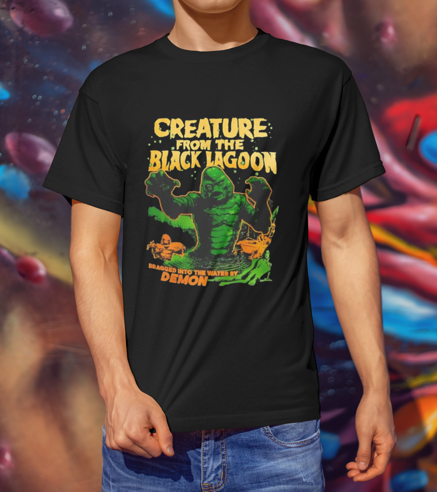 Creature From The Black Lagoon Dragged Into The Water By Demon T-Shirt
