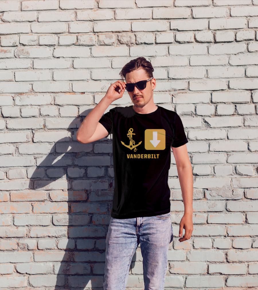 Vanderbilt Commodores Anchor Down Symbols Football Logo T-Shirt