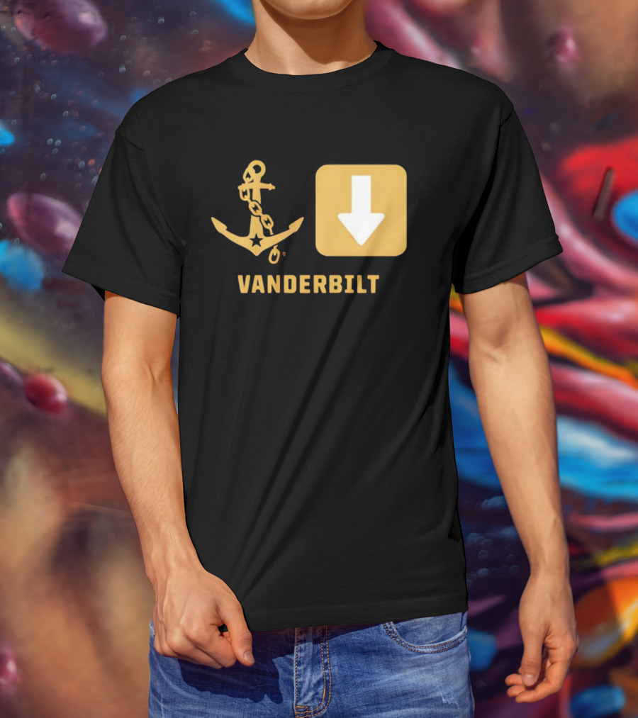 Vanderbilt Commodores Anchor Down Symbols Football Logo T-Shirt