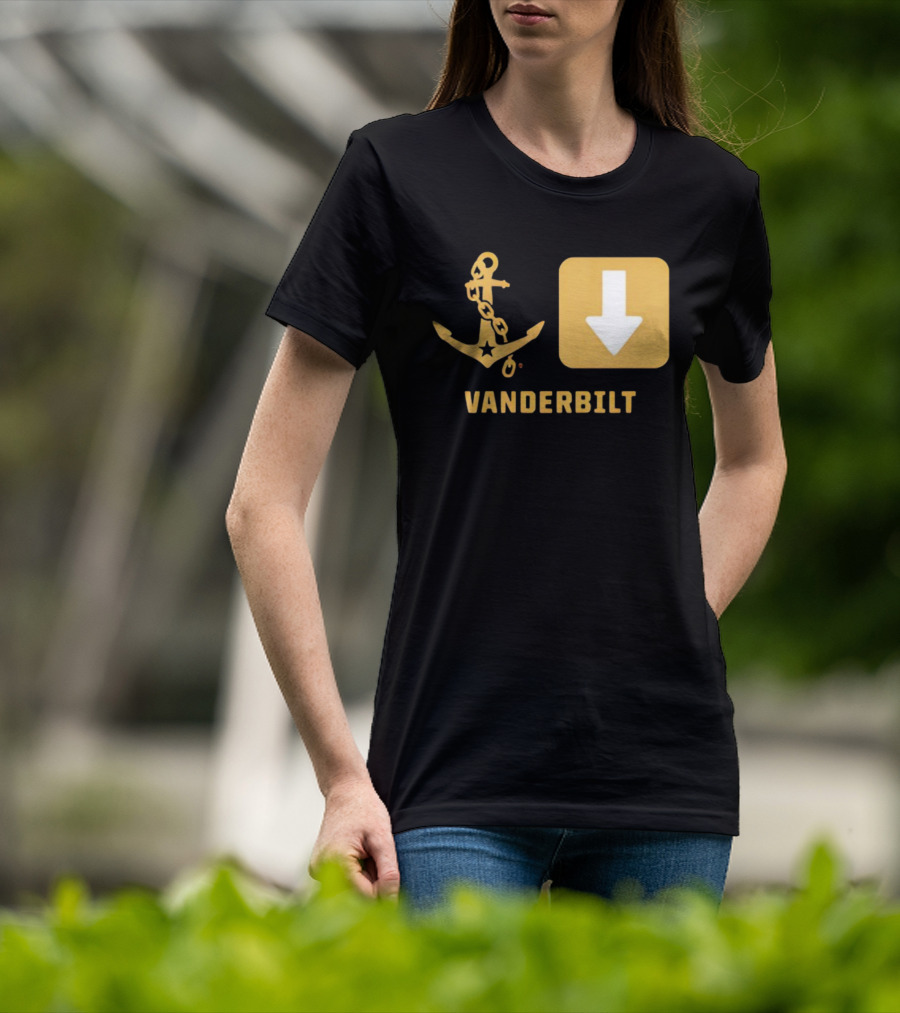 Vanderbilt Commodores Anchor Down Symbols Football Logo T-Shirt