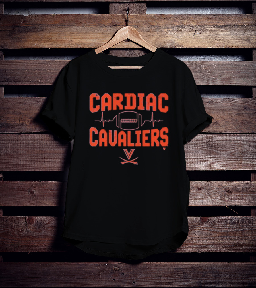 Cardiac Cavaliers Virginia Football Heartbeat Logo T-Shirt