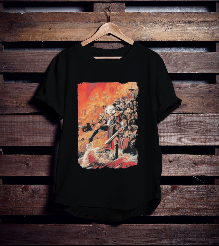 Warhammer Grimdark Canoness Veridyan Battle Scene Fantasy Artwork T-Shirt