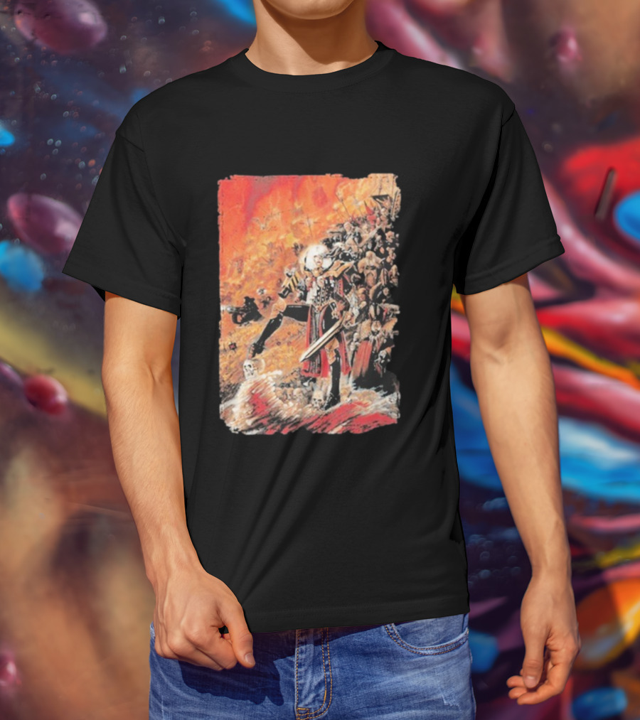 Warhammer Grimdark Canoness Veridyan Battle Scene Fantasy Artwork T-Shirt