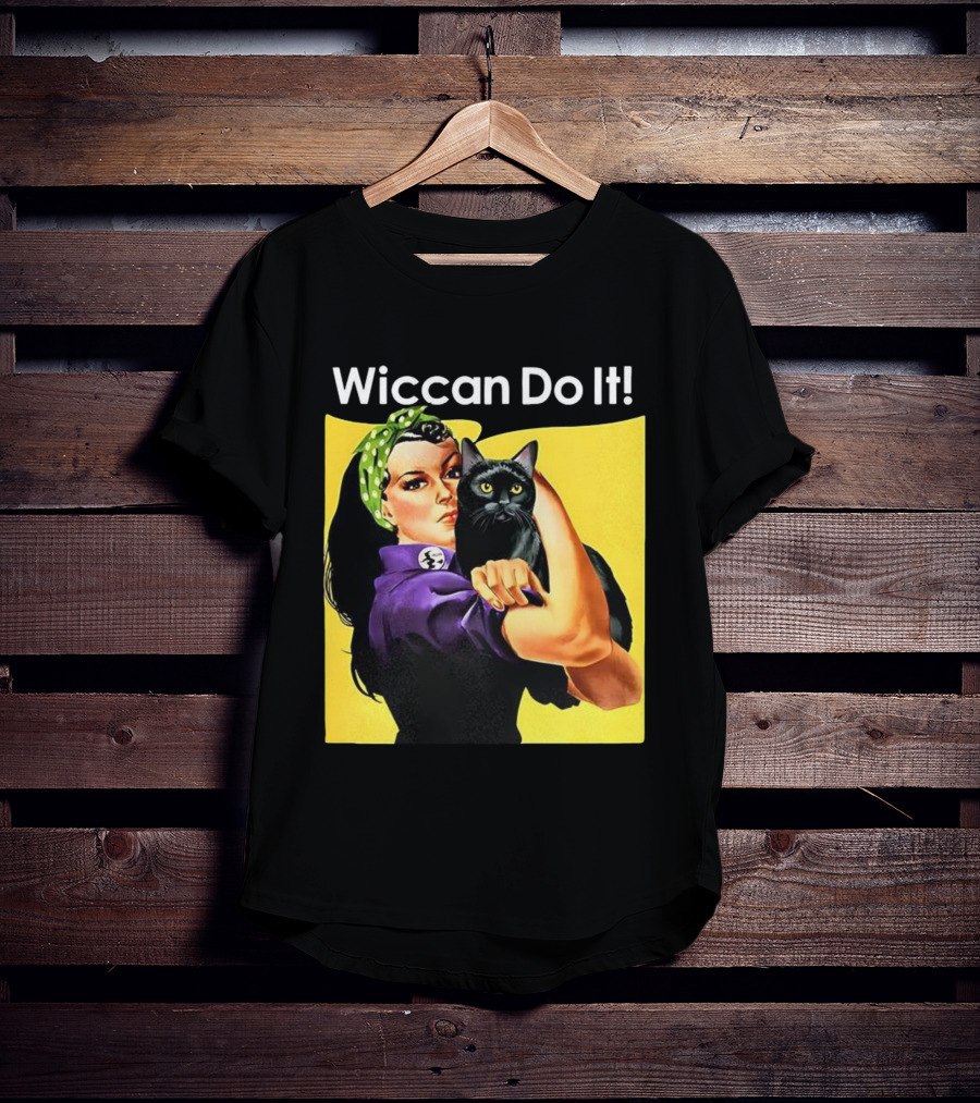 Wiccan Do It Rosie The Riveter Black Cat Magic Empowerment T-Shirt