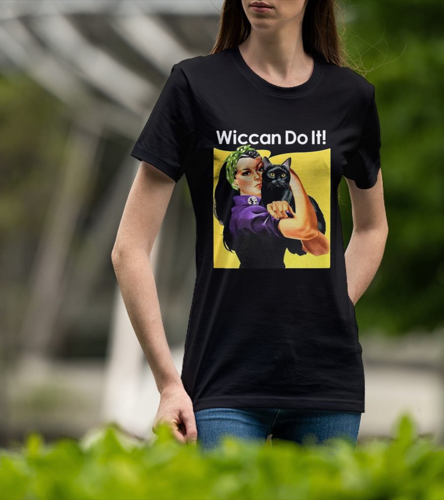 Wiccan Do It Rosie The Riveter Black Cat Magic Empowerment T-Shirt