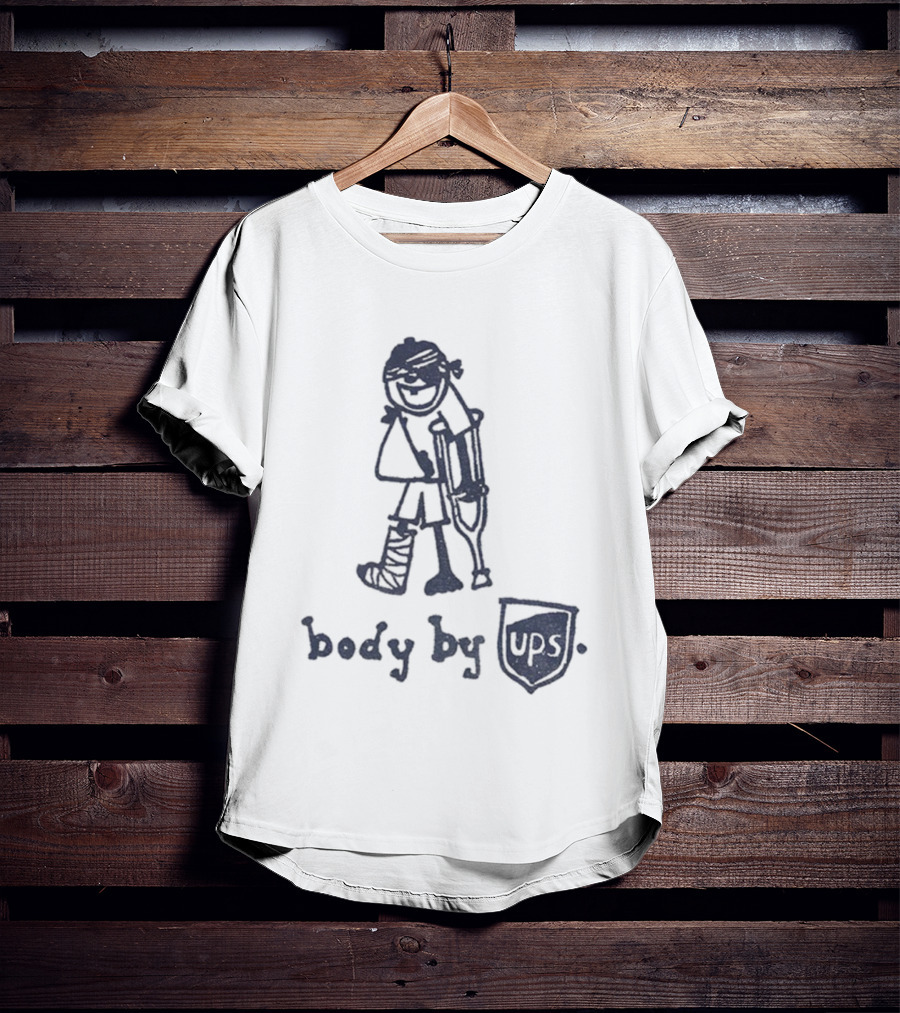 Body By UPS Crutches Cast Drawing T-Shirt