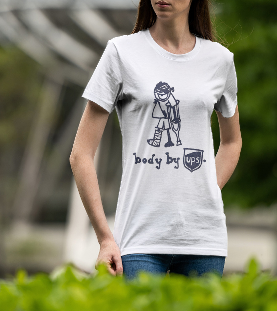 Body By UPS Crutches Cast Drawing T-Shirt