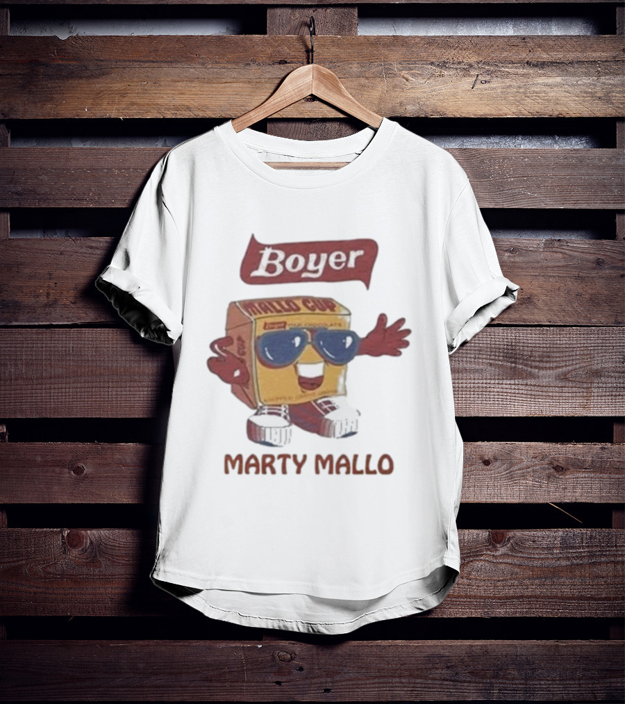 Boyer Mallo Cup Marty Mallo Character With Sunglasses T-Shirt