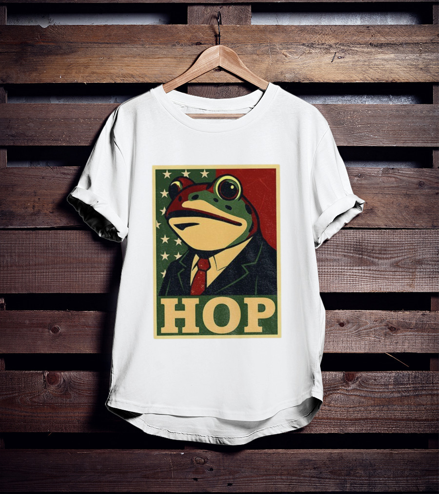 Frog HOP Portland Protest Anti ICE Anti Fascism American Flag T-Shirt