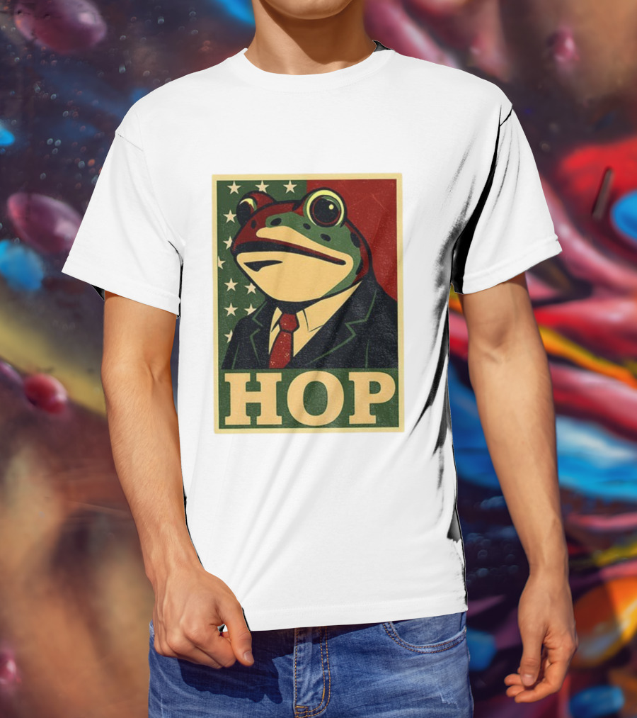 Frog HOP Portland Protest Anti ICE Anti Fascism American Flag T-Shirt