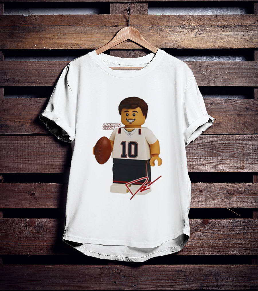 Tom Brady New England Patriots Lego Minifigure 10 Launch Club Signature T-Shirt
