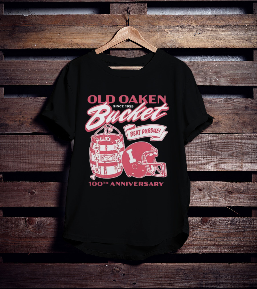 Old Oaken Bucket Indiana Hoosiers 100th Anniversary Beat Purdue Helmet T-Shirt