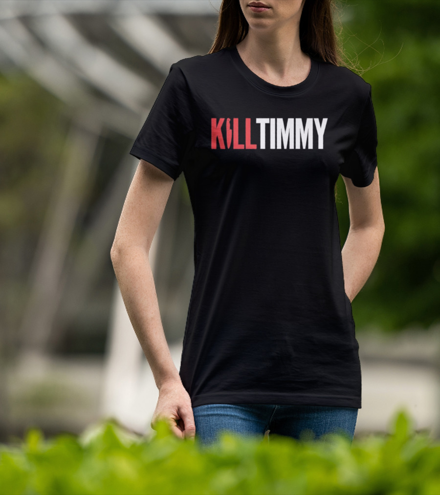 KILL TIMMY Knife Lettering Red White Contrast T-Shirt