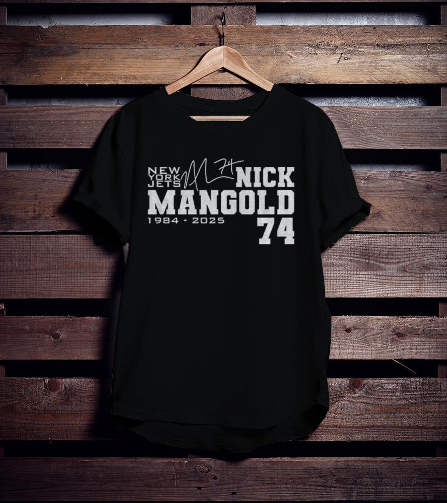 New York Jets NFL Nick Mangold 74 1984 2025 Signature T-Shirt
