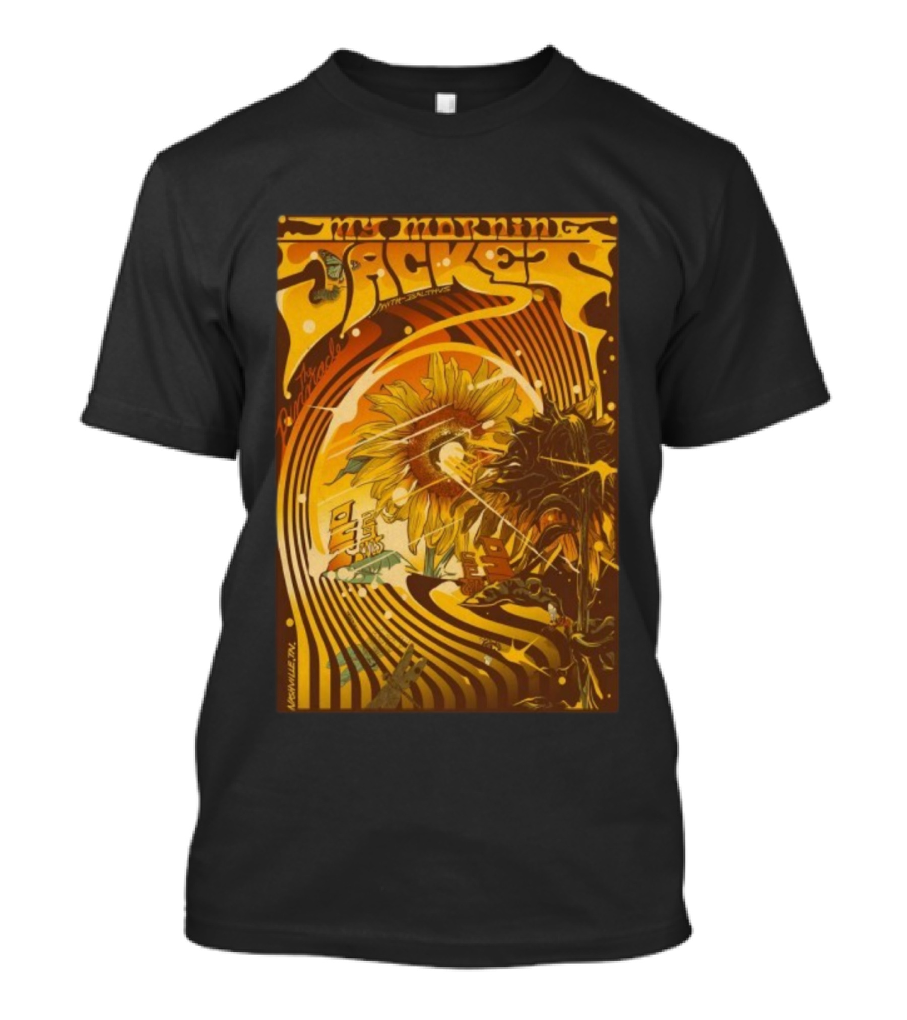 My Morning Jacket With Indigo De Souza Nashville TN October 29 2025 Sunflower Psychedelic Art Style T-Shirt