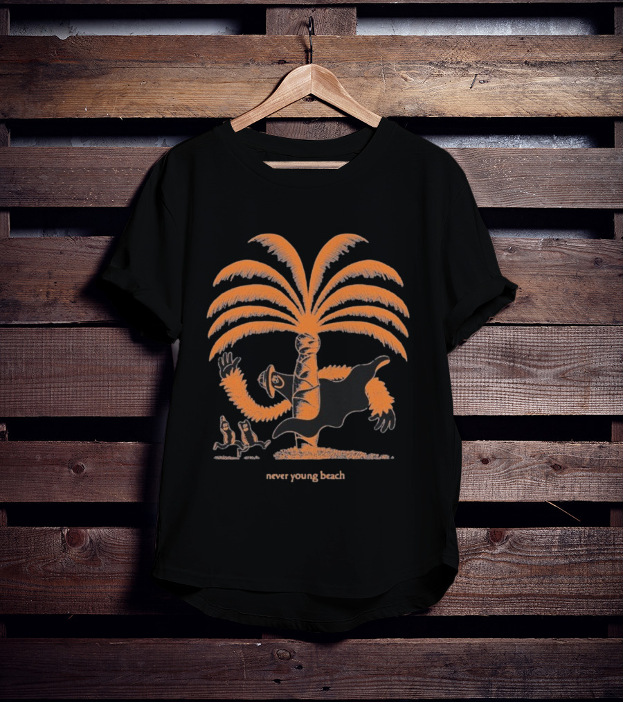 Never Young Beach Ghost Palm Tree Design Yashinoki T-Shirt