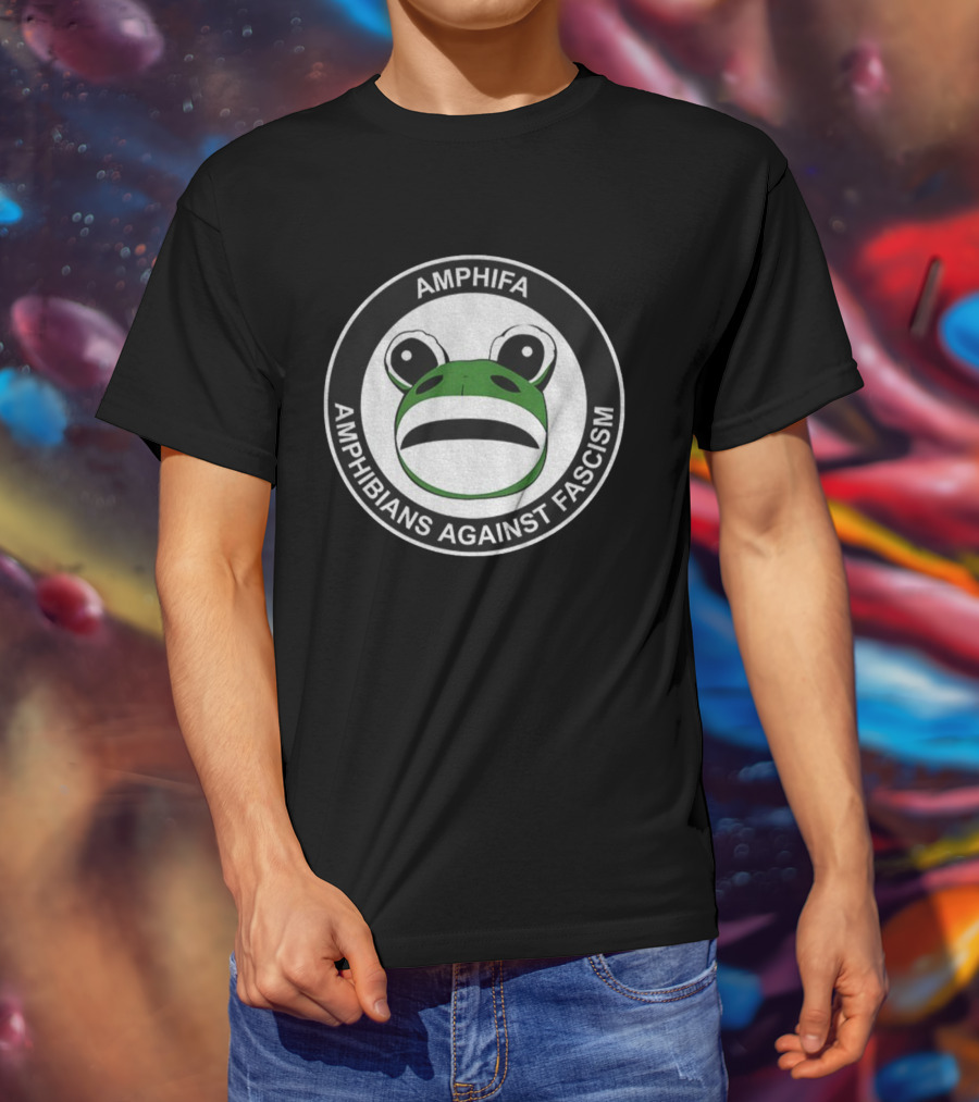 Amphifa Amphibians Against Fascism Portland Frog T-Shirt
