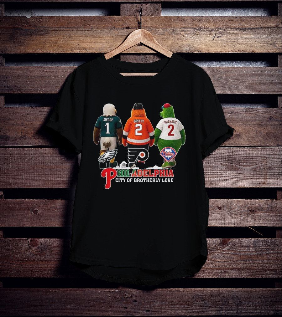 Swoop Gritty Phanatic Philadelphia City Of Brotherly Love Eagles Flyers Phillies T-Shirt