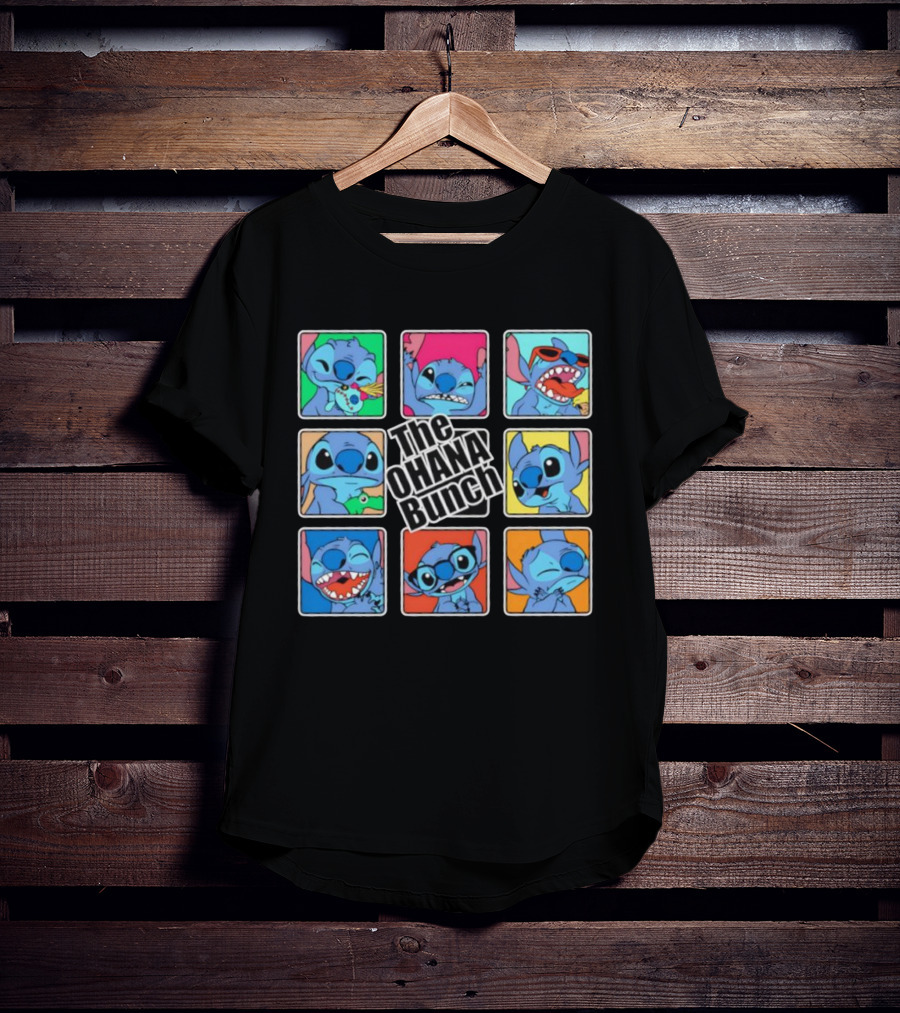 The OHANA Bunch Stitch Nine Panel Grid Colorful Expressions T-Shirt