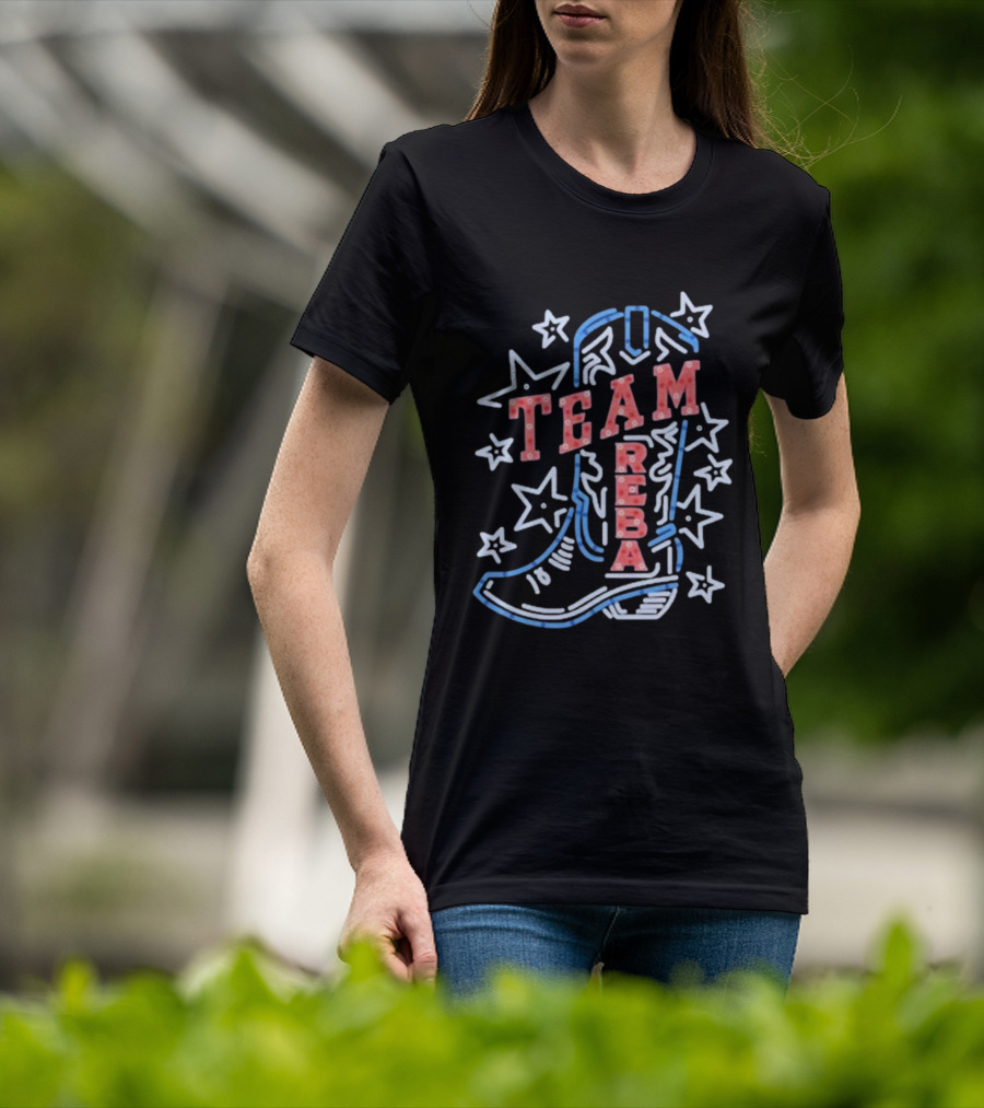 Team Reba Neon Boot Stars T-Shirt