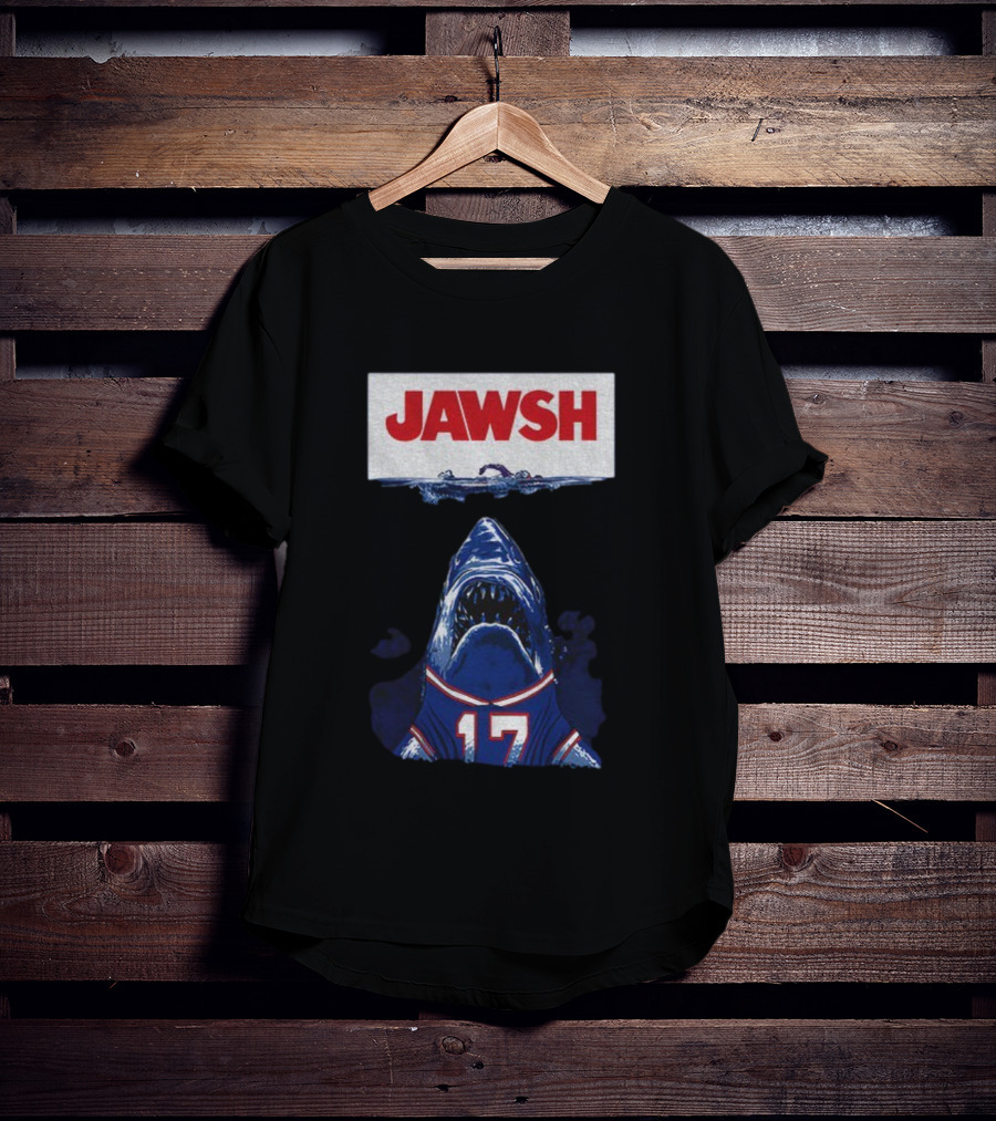 Buffalo Bills Josh Allen 17 Jawsh Jaws Pop Culture Mashup T-Shirt