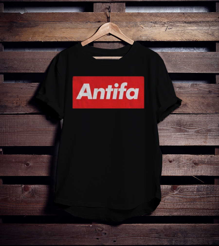 Antifa Supre American Antifascist Political Red Rectangle T-Shirt