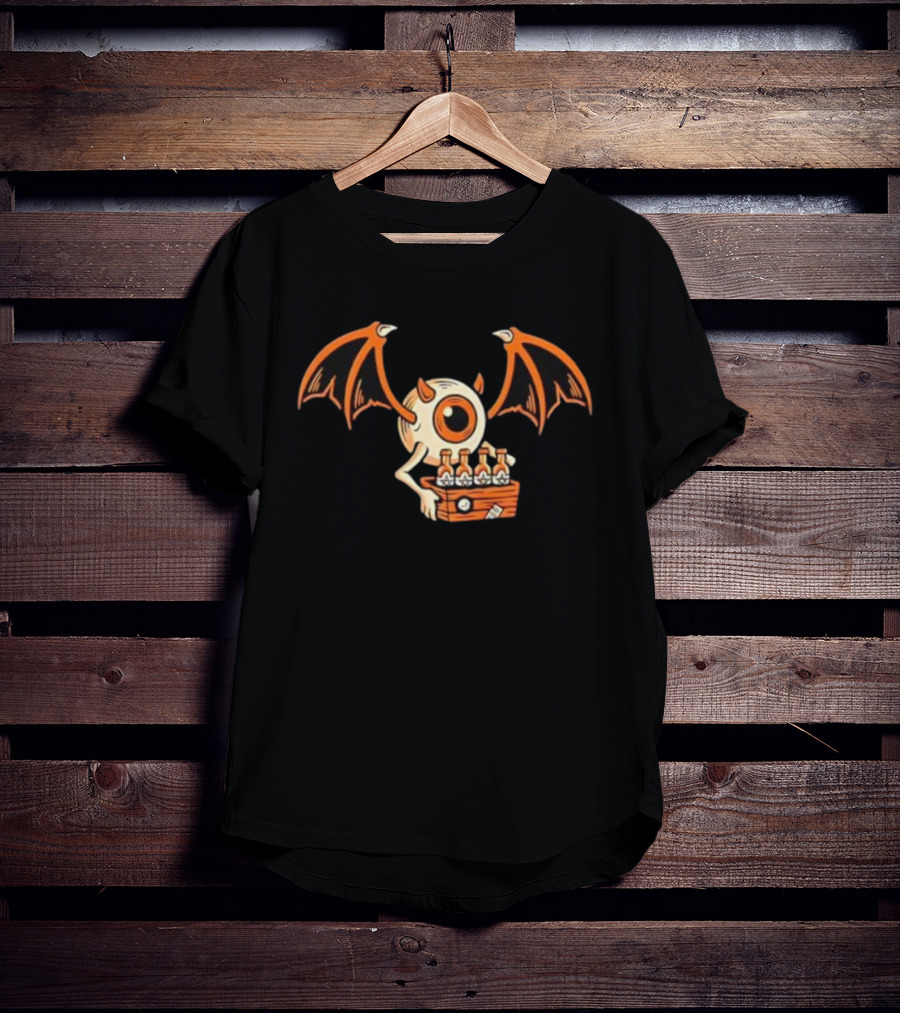 Flying Eyeball Monster With Wings Carrying Six-Pack T-Shirt