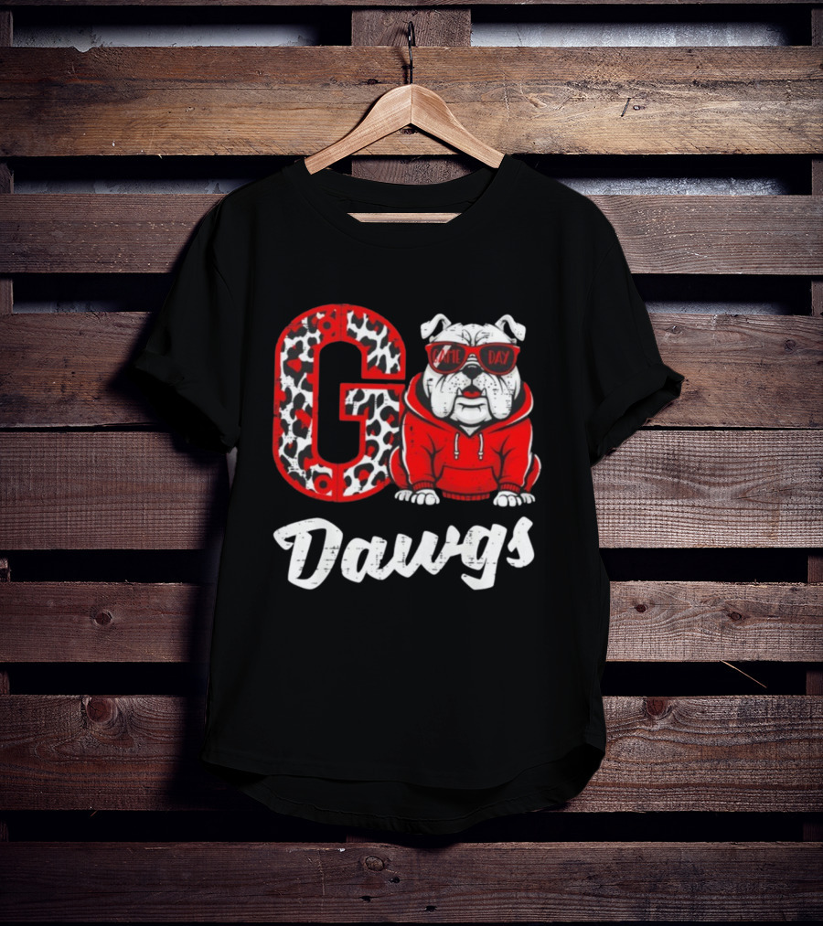 Go Dawgs Game Day Bulldog Football T-Shirt